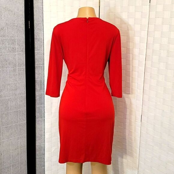 LARK&RO 3/4 OF SLEEVE INVISIBLE BACK ZIPPER CLOSURE WOMEN"S DRESS - Picture 7 of 14